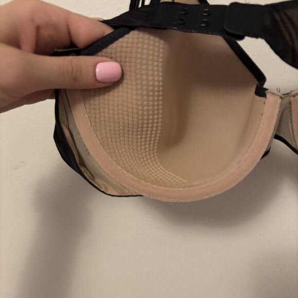 Victoria's Secret Lined Perfect Coverage 34C Black Tan Mesh - Picture 4 of 5